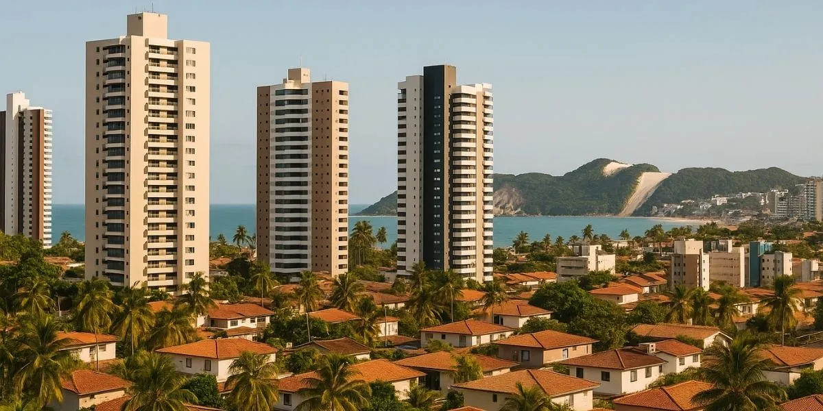 Vista urbana de Natal com casas e edifícios residenciais